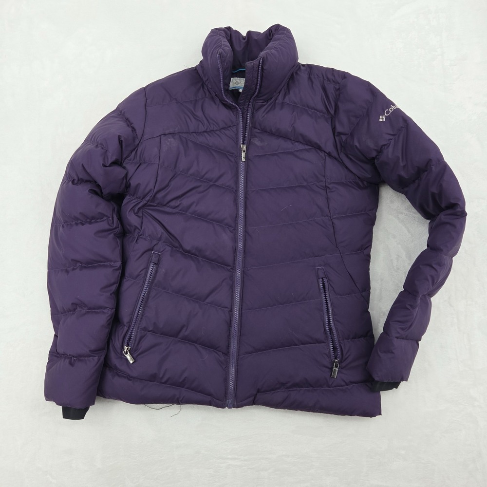 Columbia Women's Quilted Down Puffer Jacket Sz Small - Missing Hood Good Shape